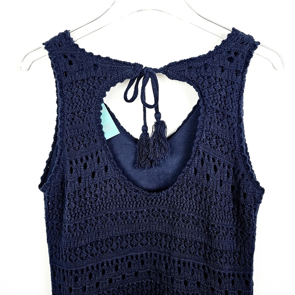 Maurices Navy Blue Crochet Knit Sleeveless Dress NWT - Picture 8 of 11